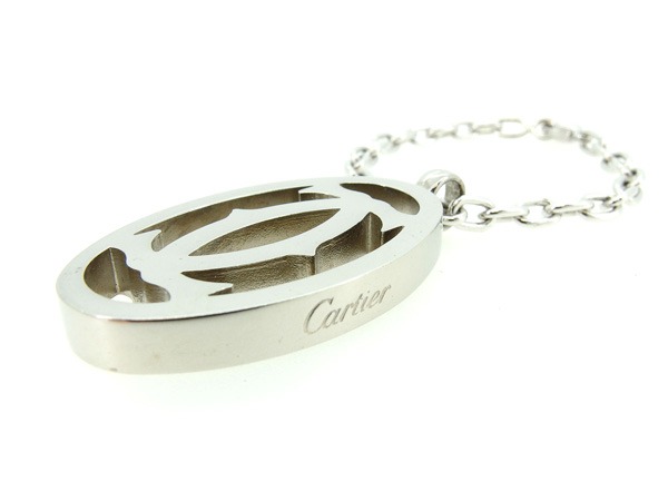 カルティエ CARTIER キーホルダー2Cモチーフ シルバー レディース 中古