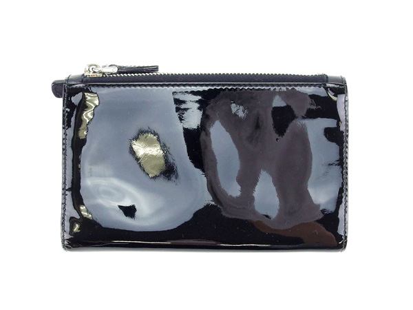 【GWタイムセール】ミュウミュウ MIUMIU 三つ折り財布ロゴプレート ブラック×シルバー レディース 中古_1