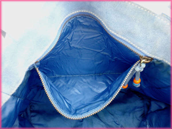 【30％OFF★週末タイムSALE】ミュウミュウ MIUMIU トートバッグフリンジ ブルー レディース 中古_5