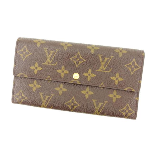 【X'masセール★30%OFF】ルイ・ヴィトン LOUIS VUITTON 長財布モノグラム ポシェットポルトモネクレディ ブラウン レディース 中古