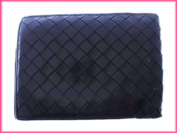 ボッテガヴェネタ BOTTEGAVENETA 二つ折り財布イントレチャート ブラック レディース 中古_2