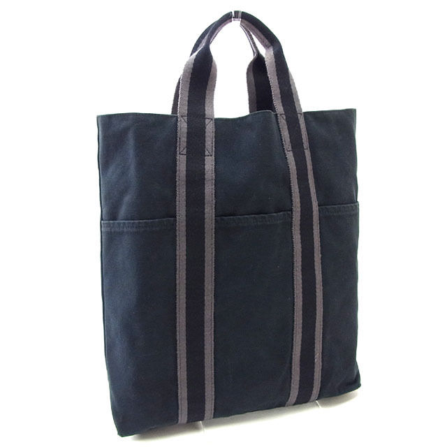 【X'masセール★30%OFF】エルメス HERMES トートバッグフールトゥ カバス ブラック×グレー レディース 中古