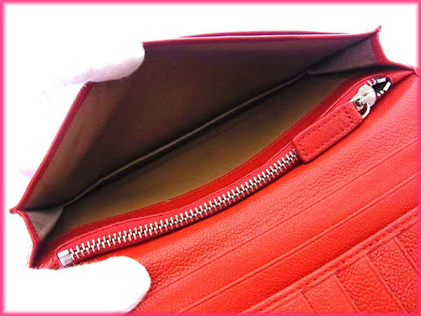 ブルガリ BVLGARI 長財布ドッピオトンド レッド×シルバー レディース 中古