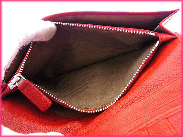 ブルガリ BVLGARI 長財布ドッピオトンド レッド×シルバー レディース 中古