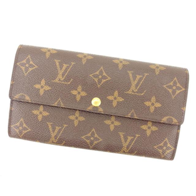 【X'masセール★30%OFF】ルイ・ヴィトン LOUIS VUITTON 長財布モノグラム ポシェットポルトモネクレディ ブラウン レディース 中古