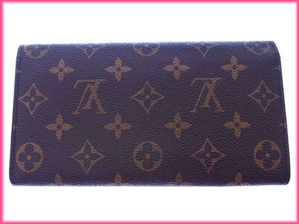 【週末タイムセール】ルイ・ヴィトン LOUIS VUITTON 長財布モノグラム ポシェットポルトモネクレディ ブラウン レディース 中古_1