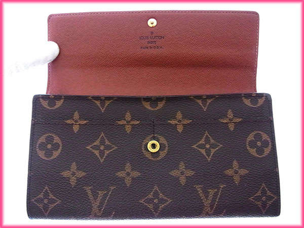 【週末タイムセール】ルイ・ヴィトン LOUIS VUITTON 長財布モノグラム ポシェットポルトモネクレディ ブラウン レディース 中古_2