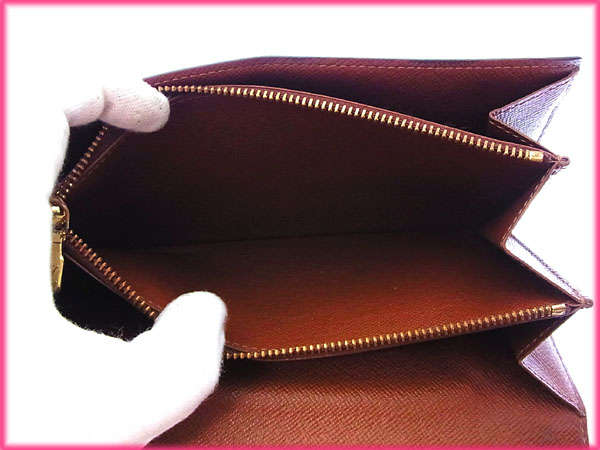 【週末タイムセール】ルイ・ヴィトン LOUIS VUITTON 長財布モノグラム ポシェットポルトモネクレディ ブラウン レディース 中古_4