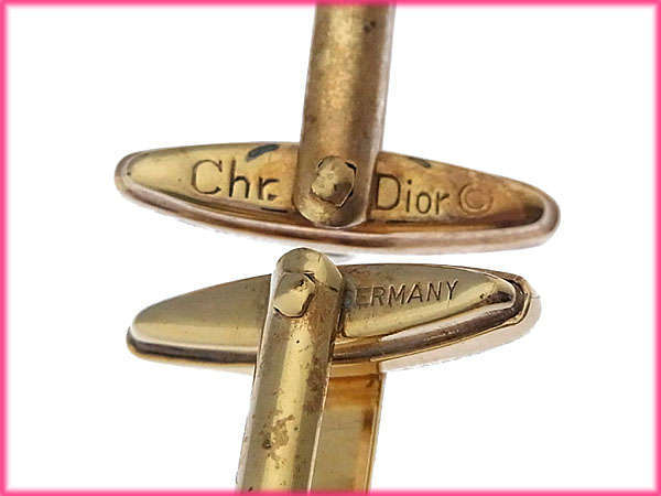 【GWタイムセール】クリスチャンディオール Christian Dior カフスCDロゴ ゴールド×ブラック レディース 中古_4