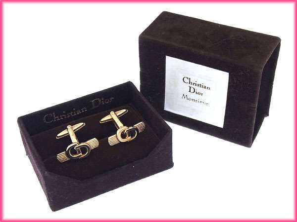 【GWタイムセール】クリスチャンディオール Christian Dior カフスCDロゴ ゴールド×ブラック レディース 中古_5