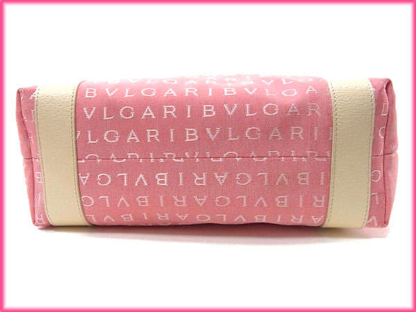【30％OFF★週末タイムセール】ブルガリ BVLGARI トートバッグロゴマニア ブルガリブルガリ付き レッド×ベージュ×シルバー レディース 中古_5