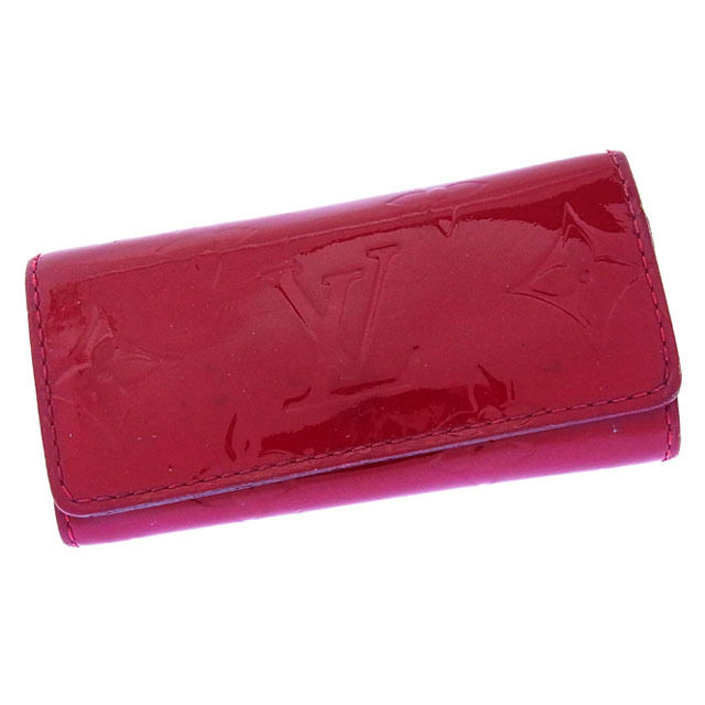 【BIGお買い物ラリー★30%OFFセール中】ルイ・ヴィトン LOUIS VUITTON キーケースヴェルニ ミュルティクレ4 ポムダムール（レッド） レディース 中古