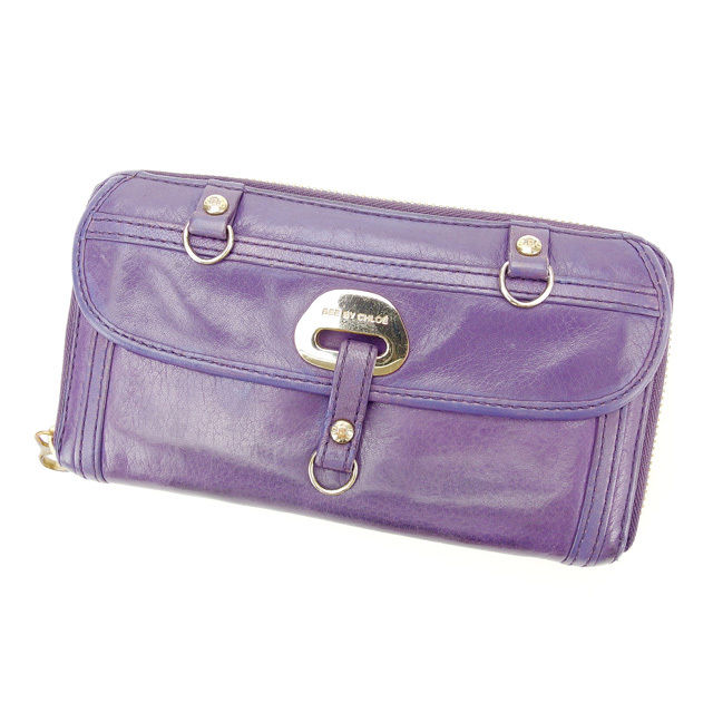 【BIGお買い物ラリー★30%OFFセール中】シーバイクロエ SEE BY CHLOE 長財布 パープルベージュ レディース 中古