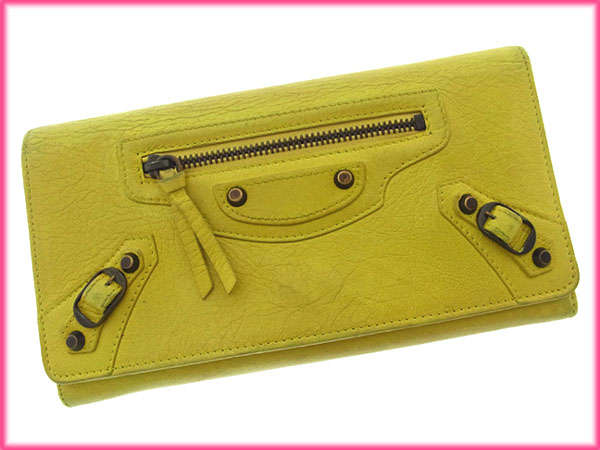 バレンシアガ BALENCIAGA 長財布クラシックマネー イエロー×ブロンズ