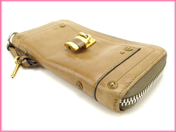 クロエ Chloe 長財布バティントン ベージュ レディース 中古_3