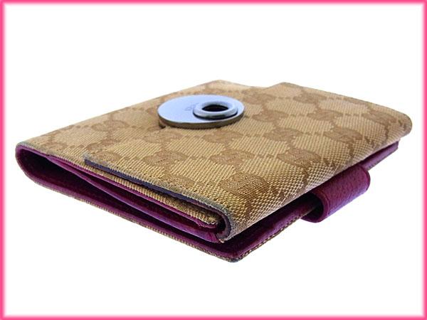 GUCCI 二つ折り財布 キャンバス GG ボルドー GUCCI 二つ折り財布