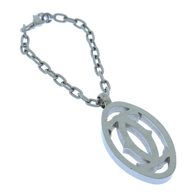 【BIGお買い物ラリー★30%OFFセール中】カルティエ CARTIER キーホルダー2Cモチーフ シルバー レディース 中古