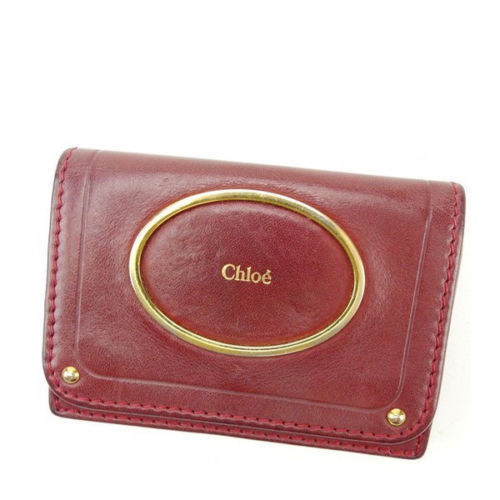 【BIGお買い物ラリー★30%OFFセール中】クロエ Chloe カードケース ボルドー レディース 中古