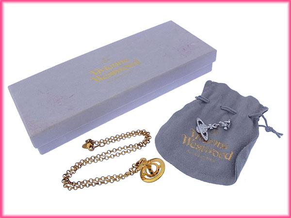 【30％OFF★週末タイムセール】ヴィヴィアンウエストウッド Vivienne Westwood ネックレスオーブ 2点セット ラインストーン付き ゴールド＆シルバー系 レディース 中古_2