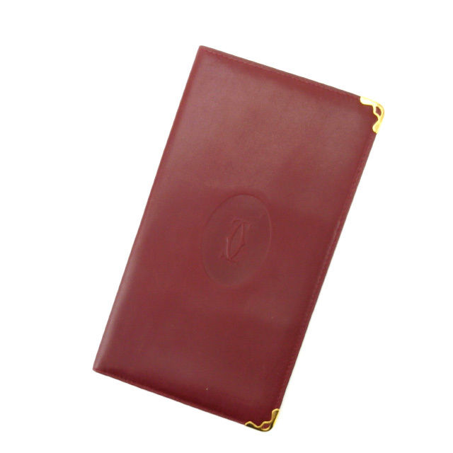 【BIGお買い物ラリー★30%OFFセール中】カルティエ CARTIER 札入れマストライン ボルドー レディース 中古