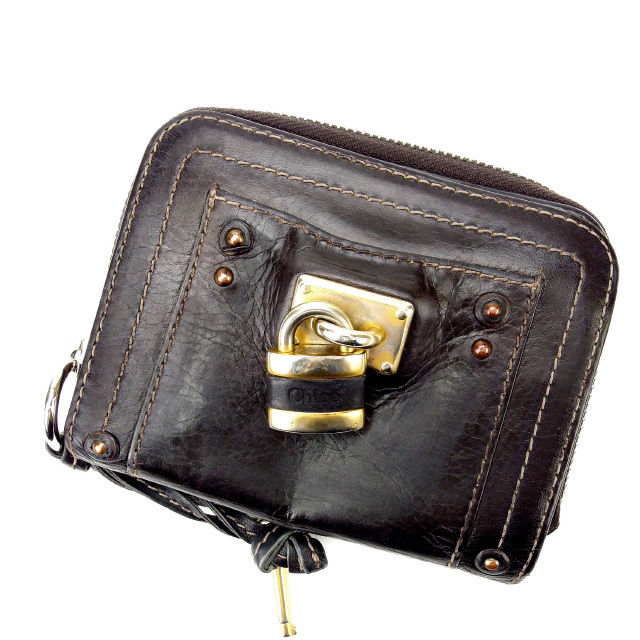 【BIGお買い物ラリー★30%OFFセール中】クロエ Chloe 二つ折り財布バティントン ブラウン レディース 中古