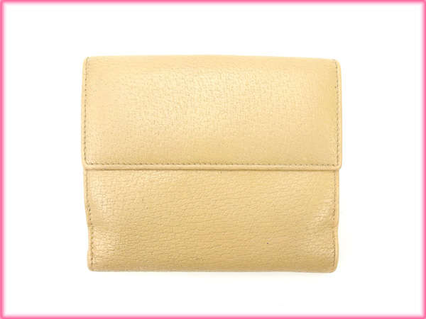 グッチ GUCCI 二つ折り財布Ｇクリップ ベージュ レディース 中古_1