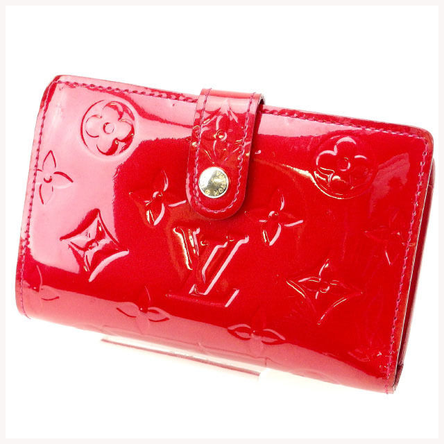 【BIGお買い物ラリー★30%OFFセール中】ルイ・ヴィトン LOUIS VUITTON 二つ折り財布ヴェルニ ポルトフォイユ・ヴィエノワ ポムダムール レディース 中古