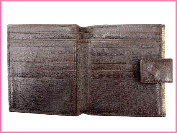 グッチ GUCCI 二つ折り財布ＧＧキャンバス ブラウン×ベージュ レディース 中古_5