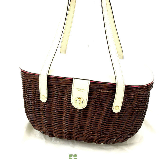 【X'masセール★30%OFF】ケイトスペード Kate Spade ハンドバッグ ベージュ×ブラウン レディース 中古