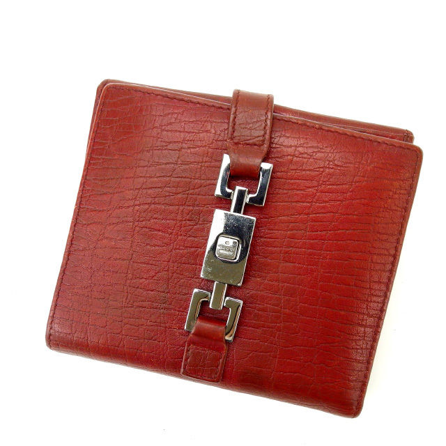 グッチ GUCCI 二つ折り財布ジャッキー ボルドー レディース 中古