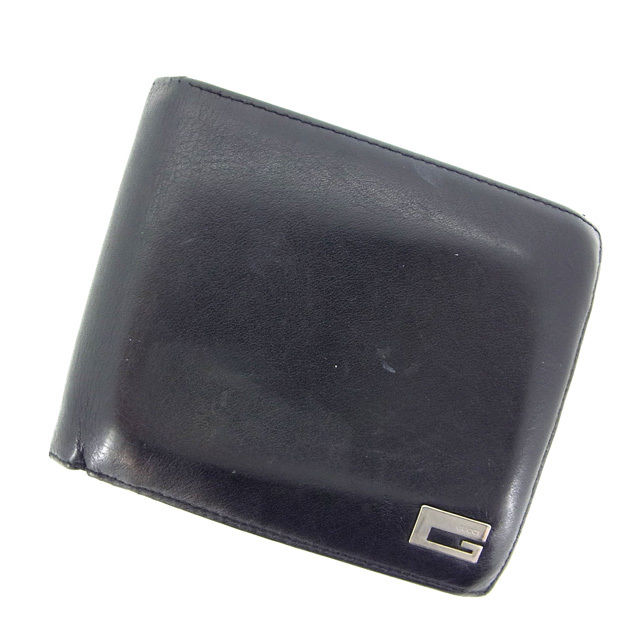 【BIGお買い物ラリー★30%OFFセール中】グッチ GUCCI 二つ折り財布 ブラック レディース 中古