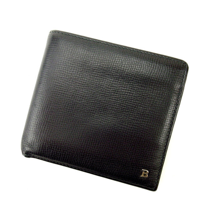 【BIGお買い物ラリー★30%OFFセール中】バリー BALLY 二つ折り財布 ブラック レディース 中古