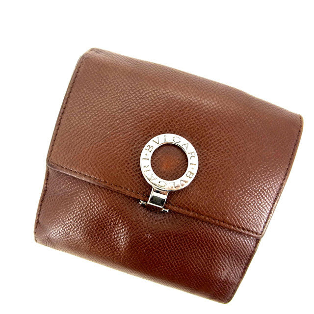 【BIGお買い物ラリー★30%OFFセール中】ブルガリ BVLGARI 二つ折り財布ビーゼロ ブラウン レディース 中古