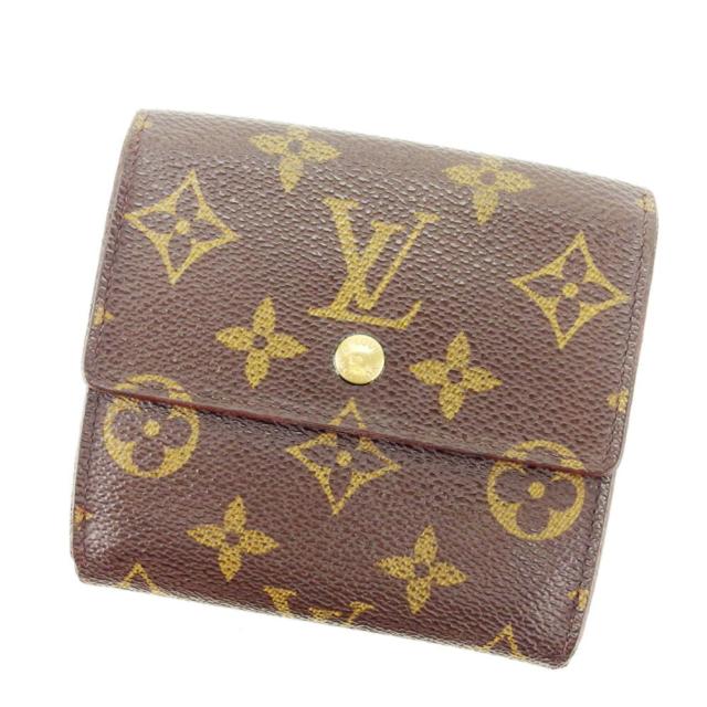 【BIGお買い物ラリー★30%OFFセール中】ルイ・ヴィトン LOUIS VUITTON 二つ折り財布モノグラム /ポルトモネビエカルトクレディ ブラウン レディース 中古