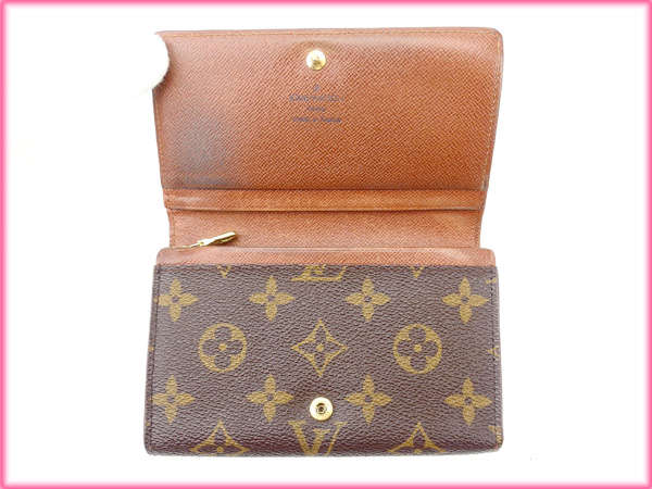 ルイ・ヴィトン LOUIS VUITTON 長財布モノグラム /ポルトモネビエトレゾール ブラウン レディース 中古_4