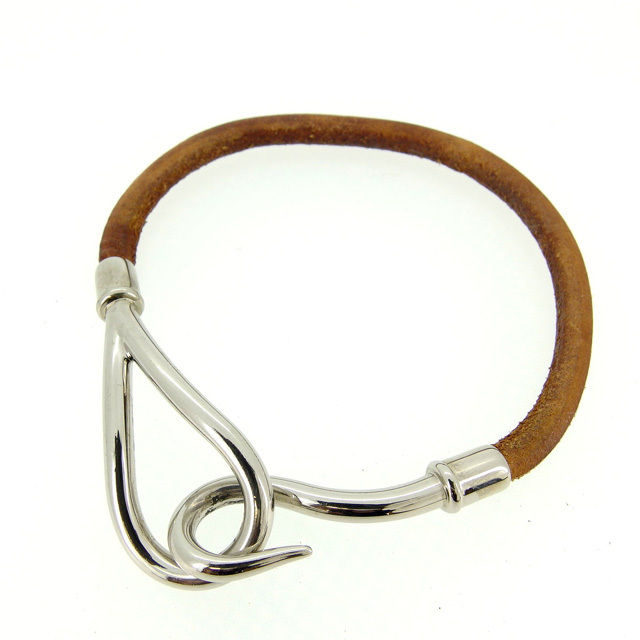 【30％OFF★週末タイムセール】エルメス HERMES ブレスレット /ジャンボブレス シルバー×ブラウン レディース 中古