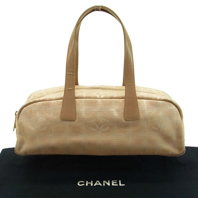 【BIGお買い物ラリー★30%OFFセール中】シャネル CHANEL ハンドバッグココマーク ニュートラベルライン ベージュ系×ゴールド レディース 中古