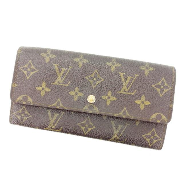 【BIGお買い物ラリー★30%OFFセール中】ルイ・ヴィトン LOUIS VUITTON 長財布モノグラム /ポシェットポルトモネクレディ 旧型 ブラウン レディース 中古