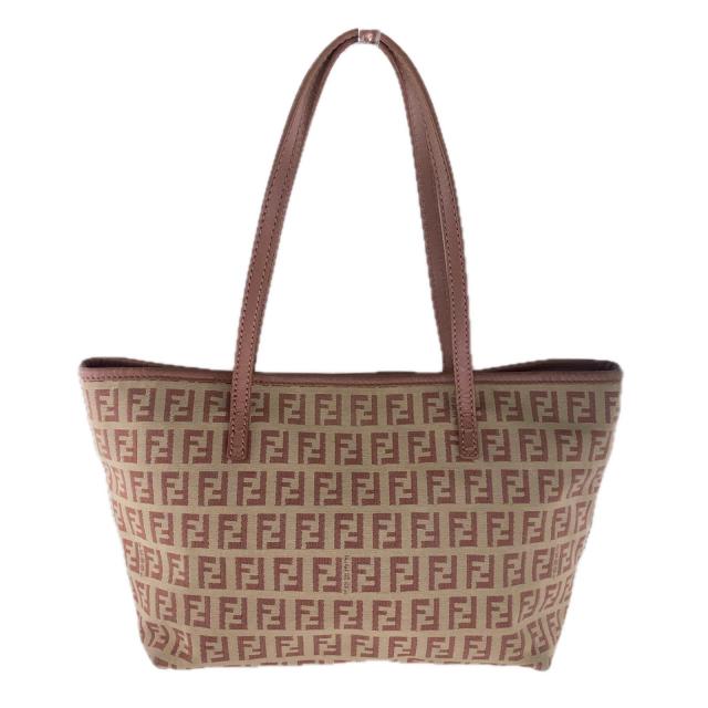 【BIGお買い物ラリー★30%OFFセール中】フェンディ FENDI トートバッグズッカ ピンク×ベージュ レディース 中古