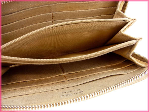 ジミーチュウ JIMMY CHOO 長財布星型スタッズ メタリックゴールド