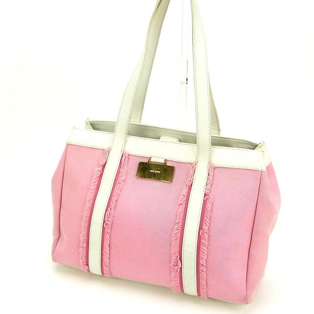 【BIGお買い物ラリー★30%OFFセール中】ケイトスペード Kate Spade トートバッグその他 ピンク×ホワイト レディース 中古
