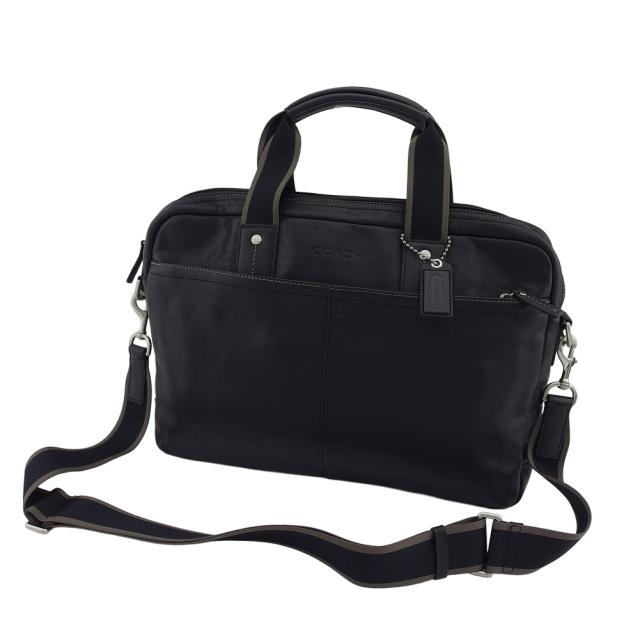 【BIGお買い物ラリー★30%OFFセール中】コーチ COACH ビジネスバッグ SV/BK ブラック レディース 中古