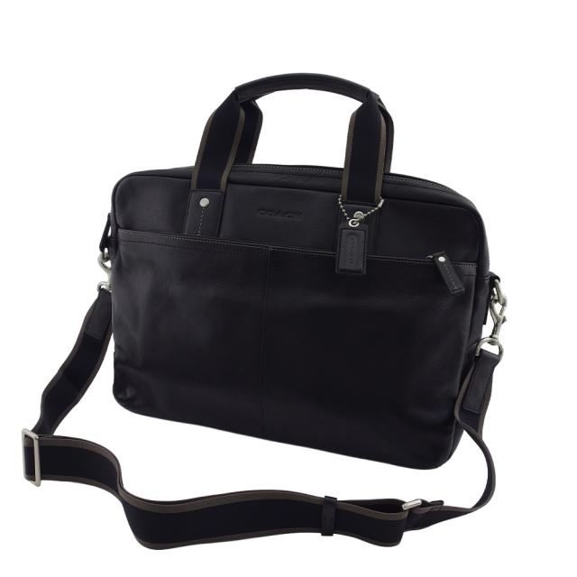 【BIGお買い物ラリー★30%OFFセール中】コーチ COACH ビジネスバッグ SV/BK ブラック レディース 中古