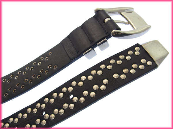 ヴェルサーチ VERSACE ベルト /スタッズ＆メデューサモチーフ ブラック