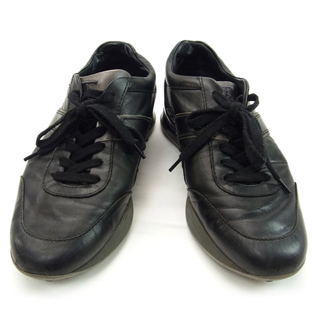 【BIGお買い物ラリー★30%OFFセール中】トッズ TOD’S スニーカーロゴ ♯5 ブラック レディース 中古