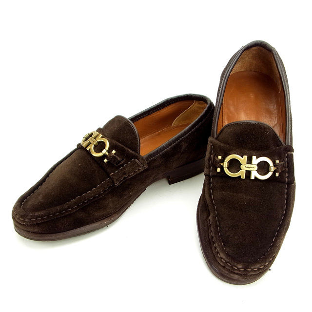 【BIGお買い物ラリー★30%OFFセール中】サルヴァトーレフェラガモ Salvatore Ferragamo ローファーガンチーニ ブラウン レディース 中古