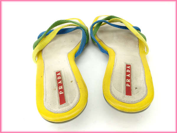 BIGお買い物ラリー☆30%OFFセール中】プラダ PRADA サンダル イエロー