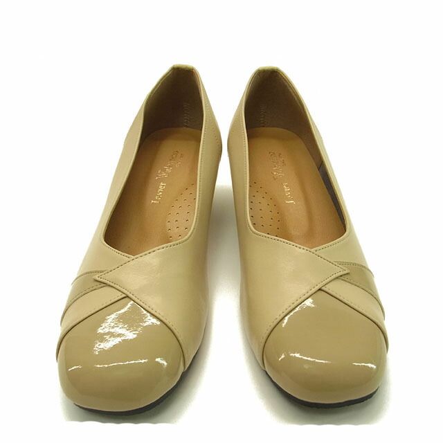 【BIGお買い物ラリー★30%OFFセール中】パンプスウエッジソール ♯24.5 スクエアトゥ ベージュ系 レディース 中古