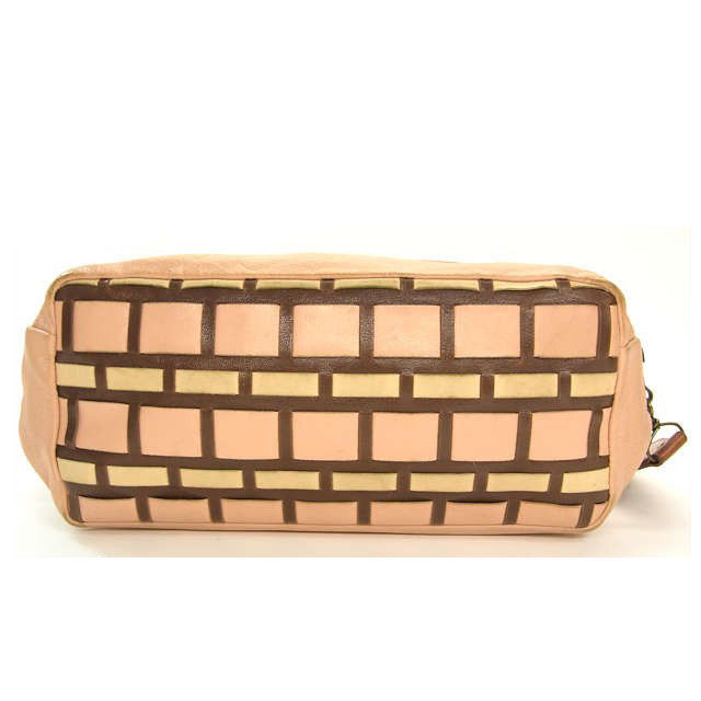 【X'masセール★30%OFF】ミュウミュウ MIUMIU ポーチ ピンク×ホワイト×ブラウン レディース 中古