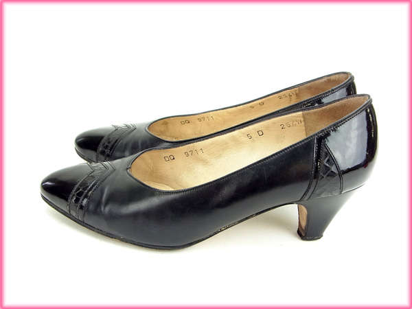 【30％OFF★週末タイムSALE】サルヴァトーレフェラガモ Salvatore Ferragamo パンプスパイソン型押し ブラック レディース 中古_4